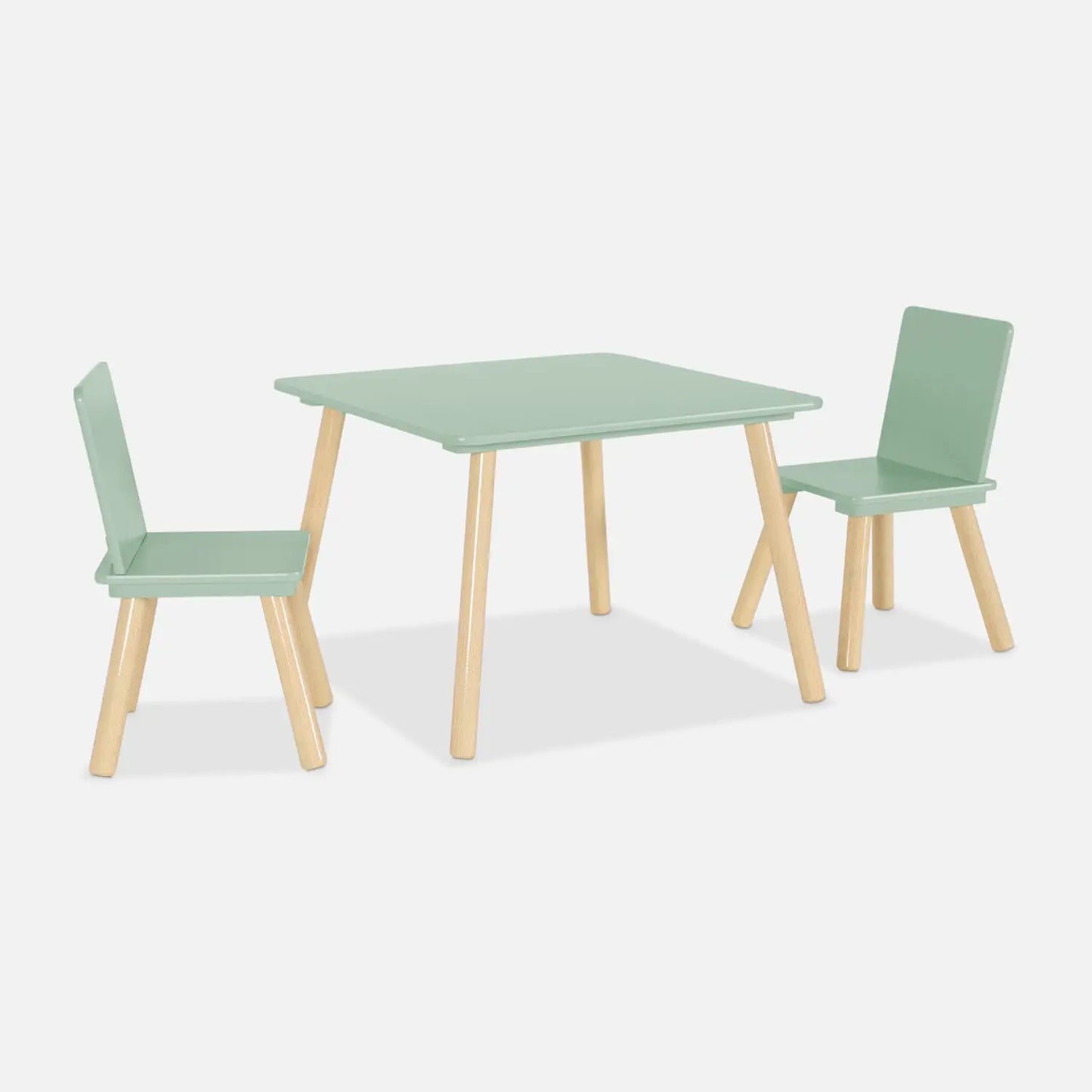 Kids Square Table & 2 Chairs - Mint Green - The Don Home Interiors