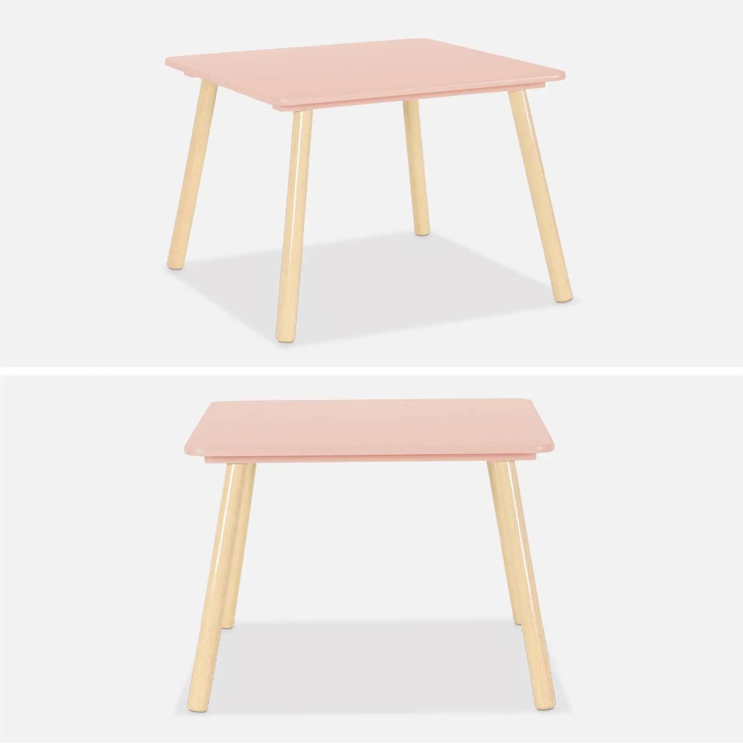 Kids Square Table & 2 Chairs - Pink - The Don Home Interiors