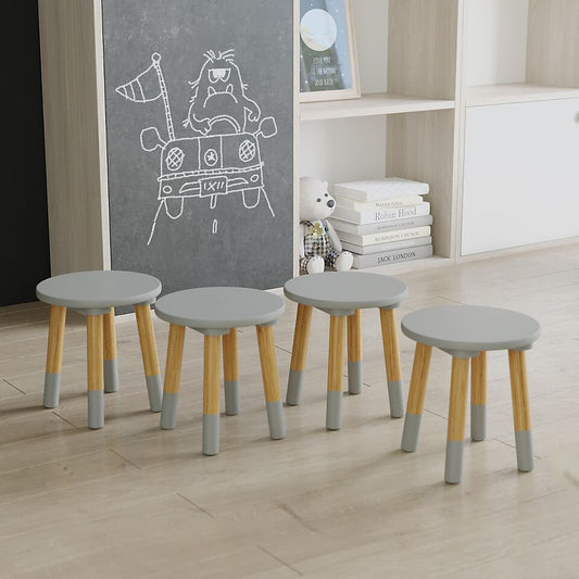Round Kids Table & Stools Set - Grey - The Don Home Interiors