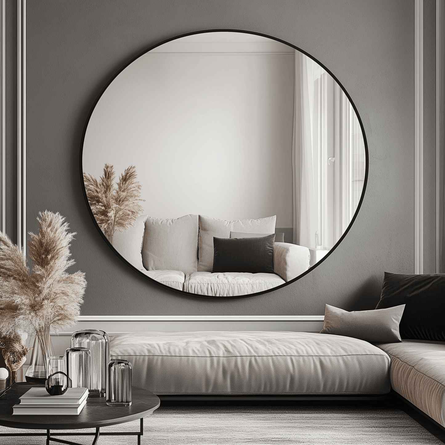 140cm Round Aluminium Mirror - The Don Home Interiors