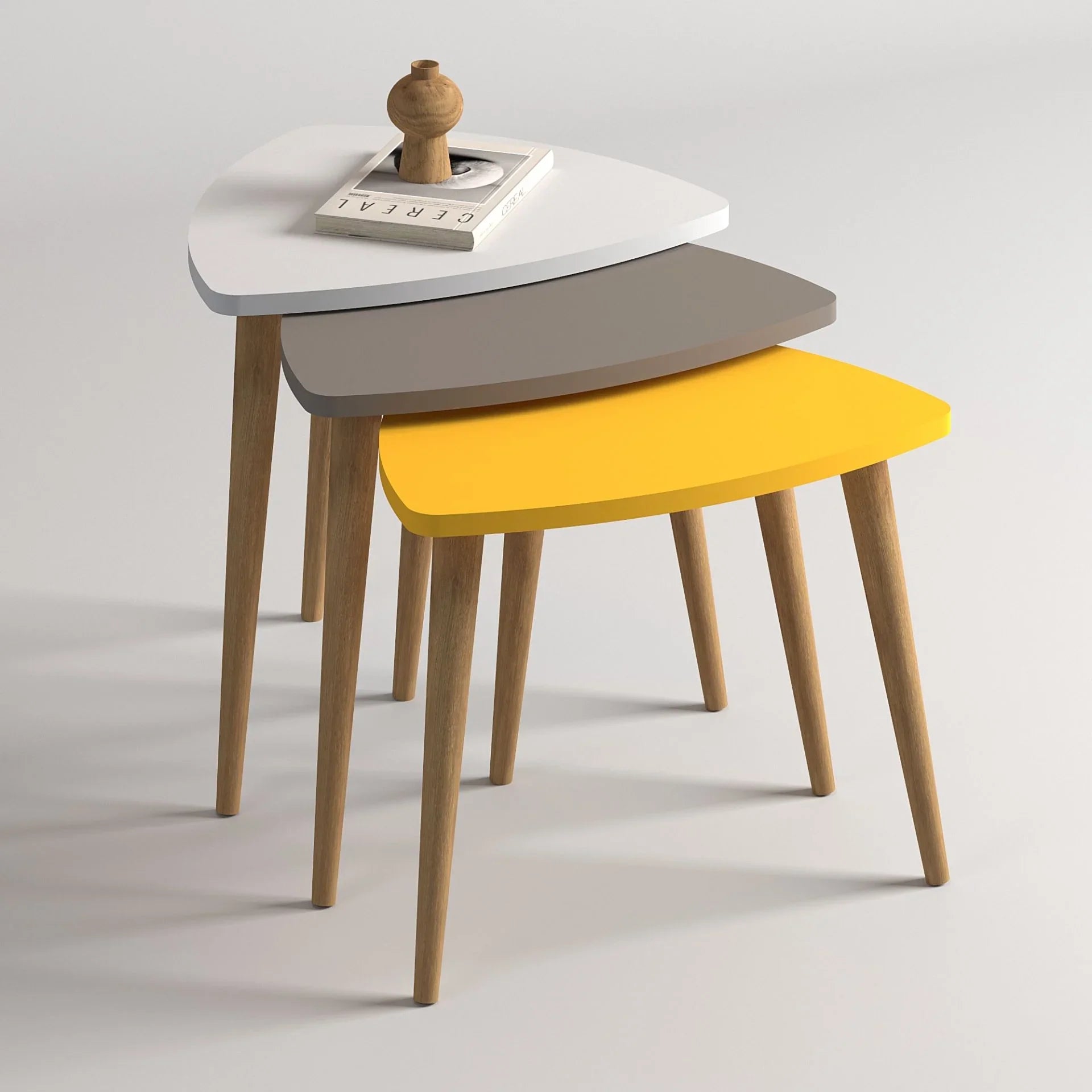 NordiNest Nesting Trio Nesting Side Tables - Multicolor - The Don Home Interiors