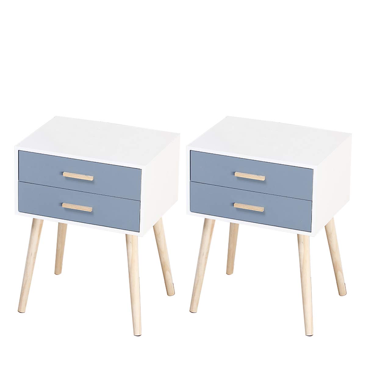 White & Blue Pedestal Set - The Don Home Interiors