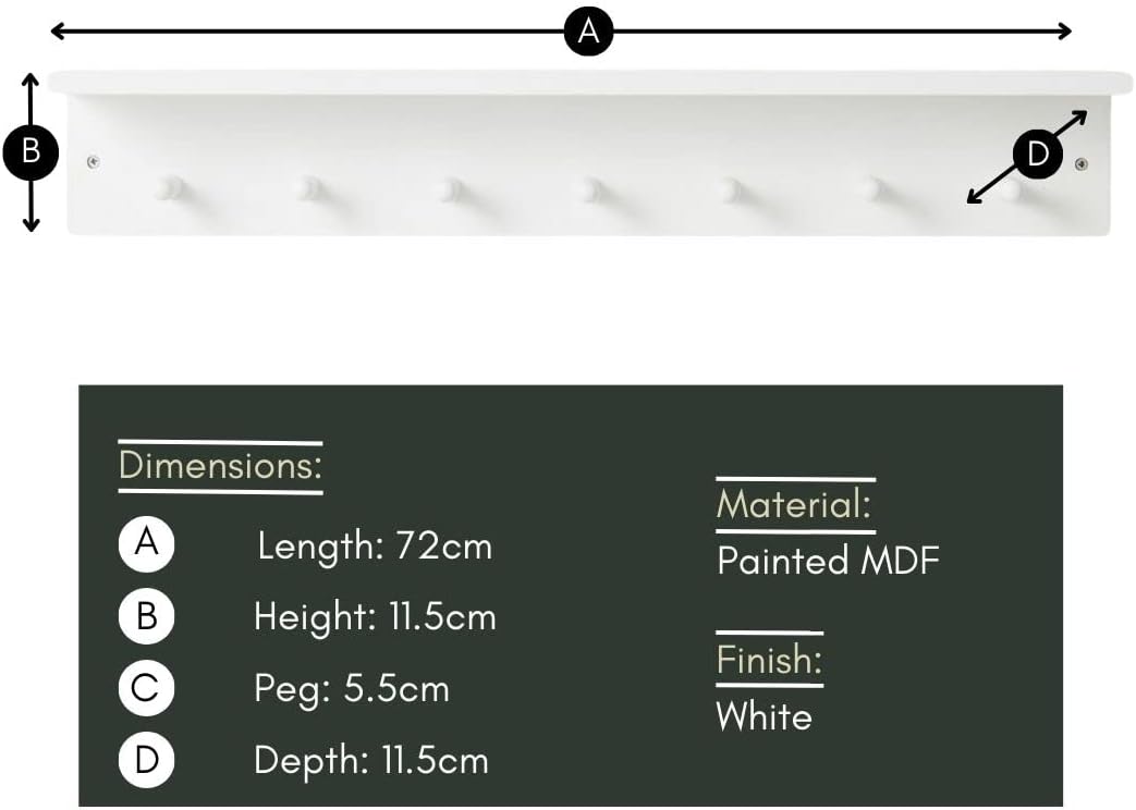 Wall Shelf With Hooks - The Don Home Interiors