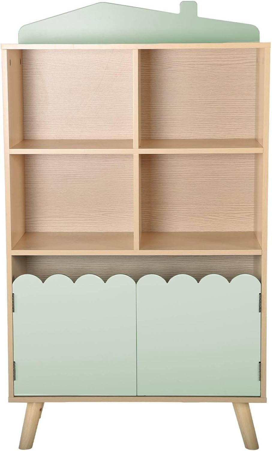 Scalloped Door Bookshelf - Mint Green - The Don Home Interiors
