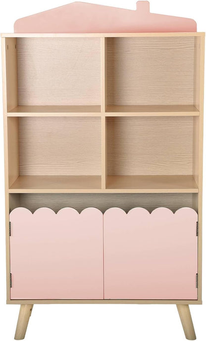 Scalloped Door Bookshelf - Pink - The Don Home Interiors