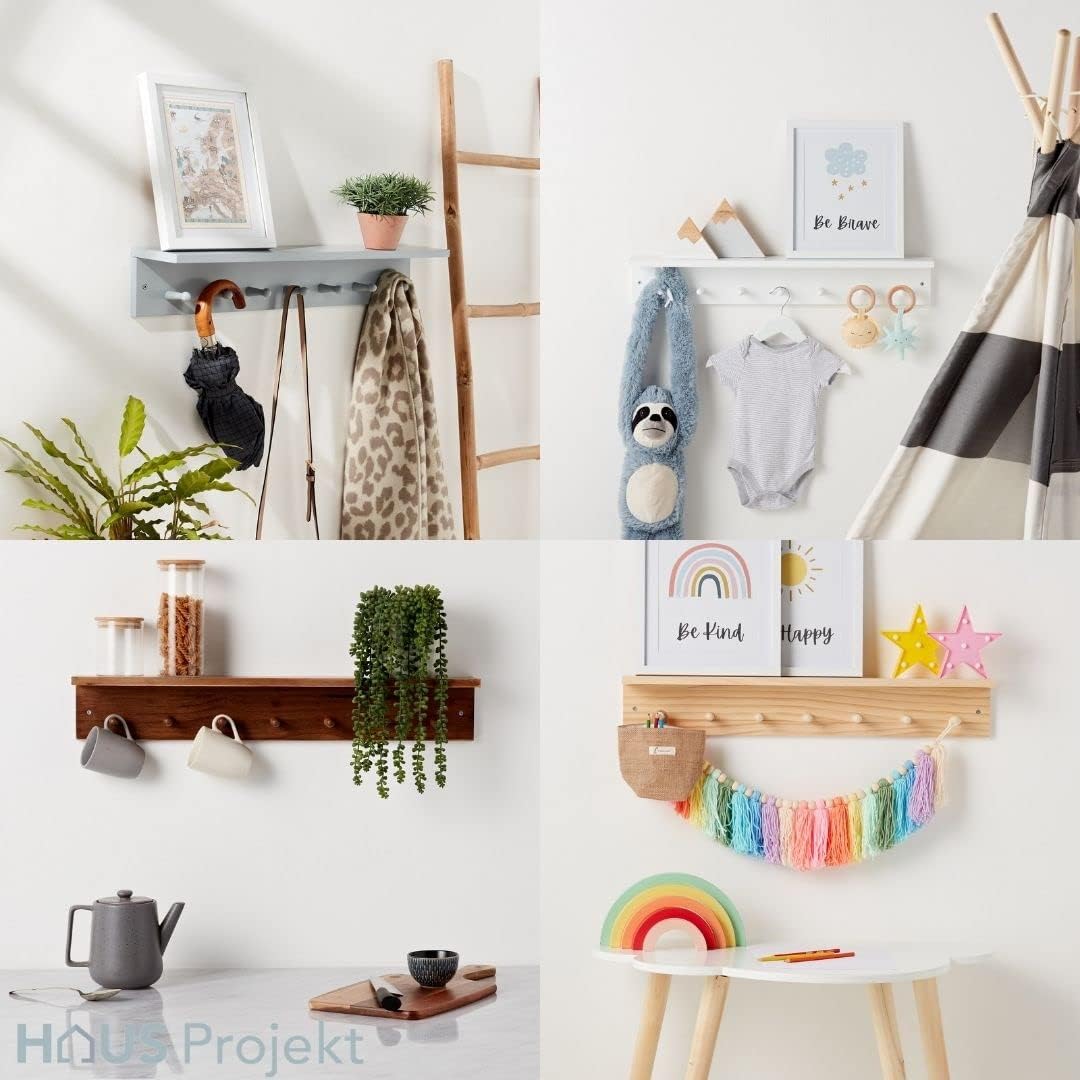 Wall Shelf With Hooks - The Don Home Interiors