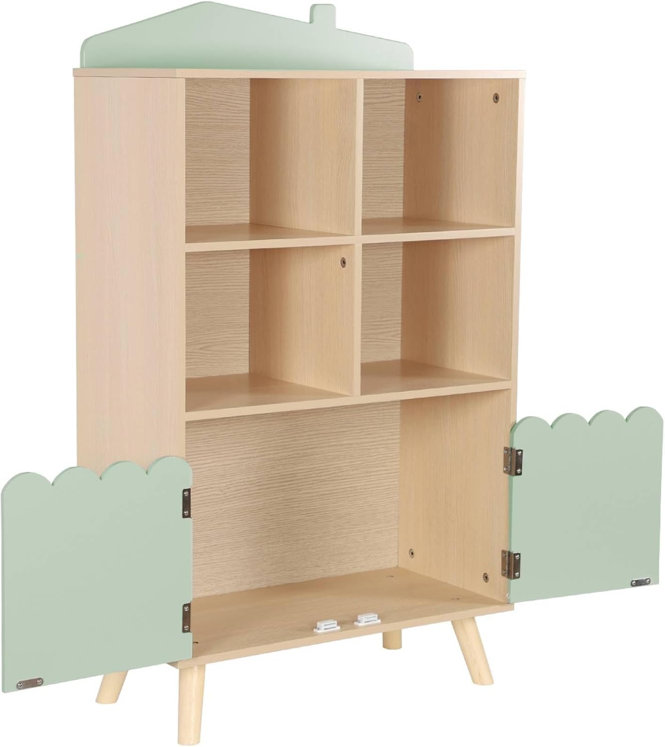 Scalloped Door Bookshelf - Mint Green - The Don Home Interiors