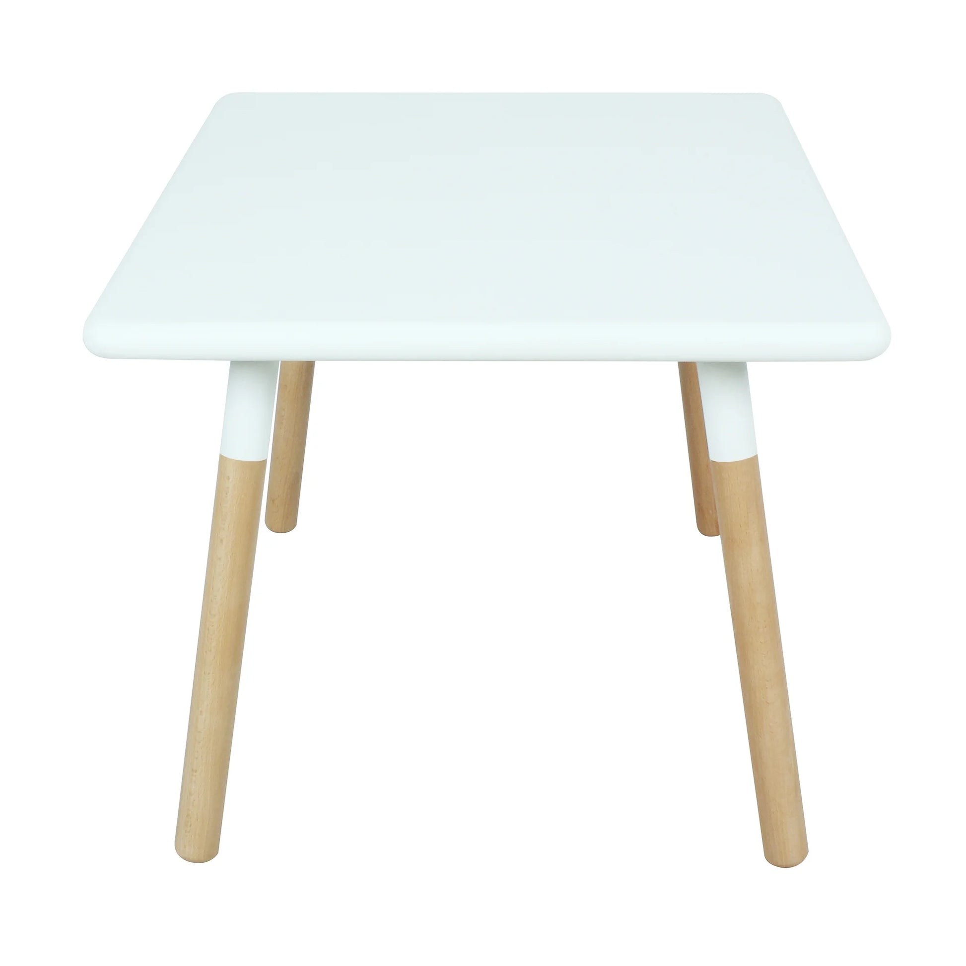 Kids Rectangular Table & Round Stools Set - White - The Don Home Interiors