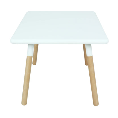 Kids Rectangular Table & Round Stools Set - White - The Don Home Interiors