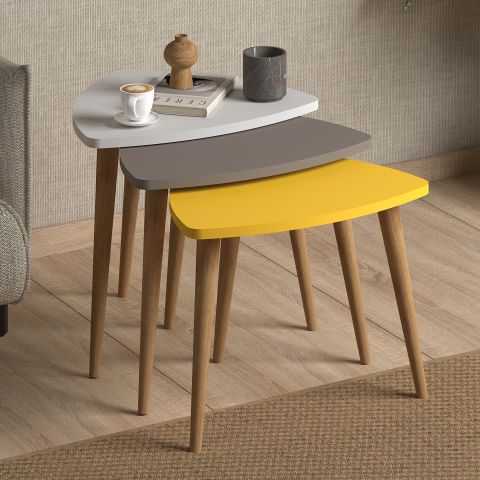 NordiNest Nesting Trio Nesting Side Tables - Multicolor - The Don Home Interiors