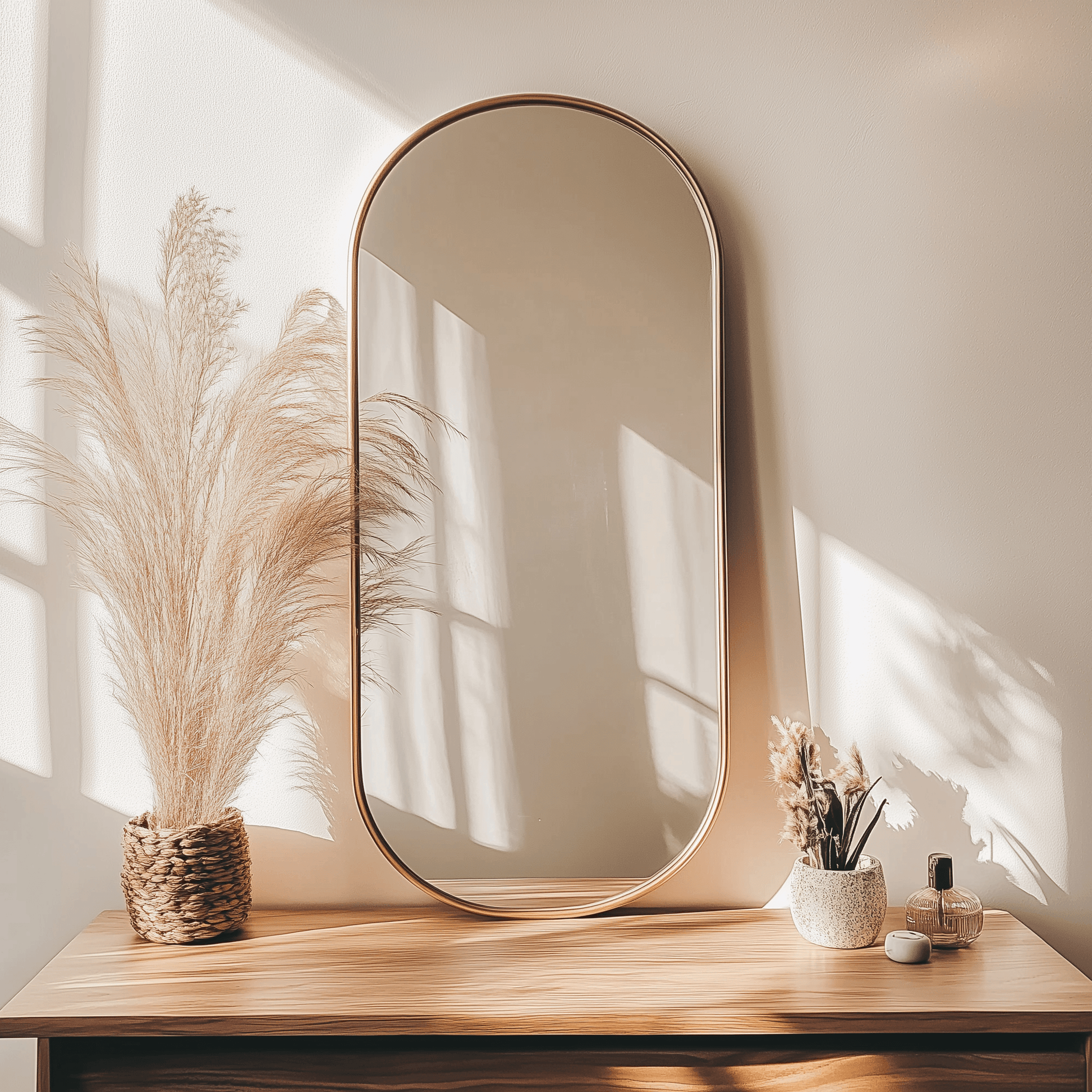 100 x 55 cm Pill Shaped Aluminium Mirror - The Don Home Interiors