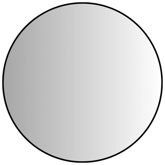 140cm Round Aluminium Mirror with sleek black frame, ideal as a large wall mirror for modern home decor in living rooms or entryways.