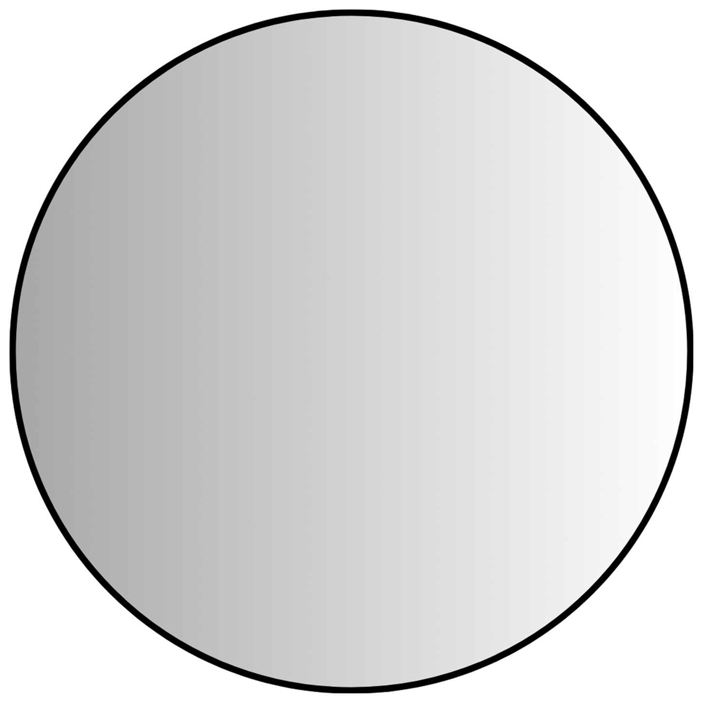 140cm Round Aluminium Mirror with sleek black frame, ideal as a large wall mirror for modern home decor in living rooms or entryways.