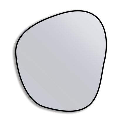 Organic 70x60cm Duo aluminium mirror with irregular shape and black frame. Locally made, eco-friendly decor for modern interior spaces.
