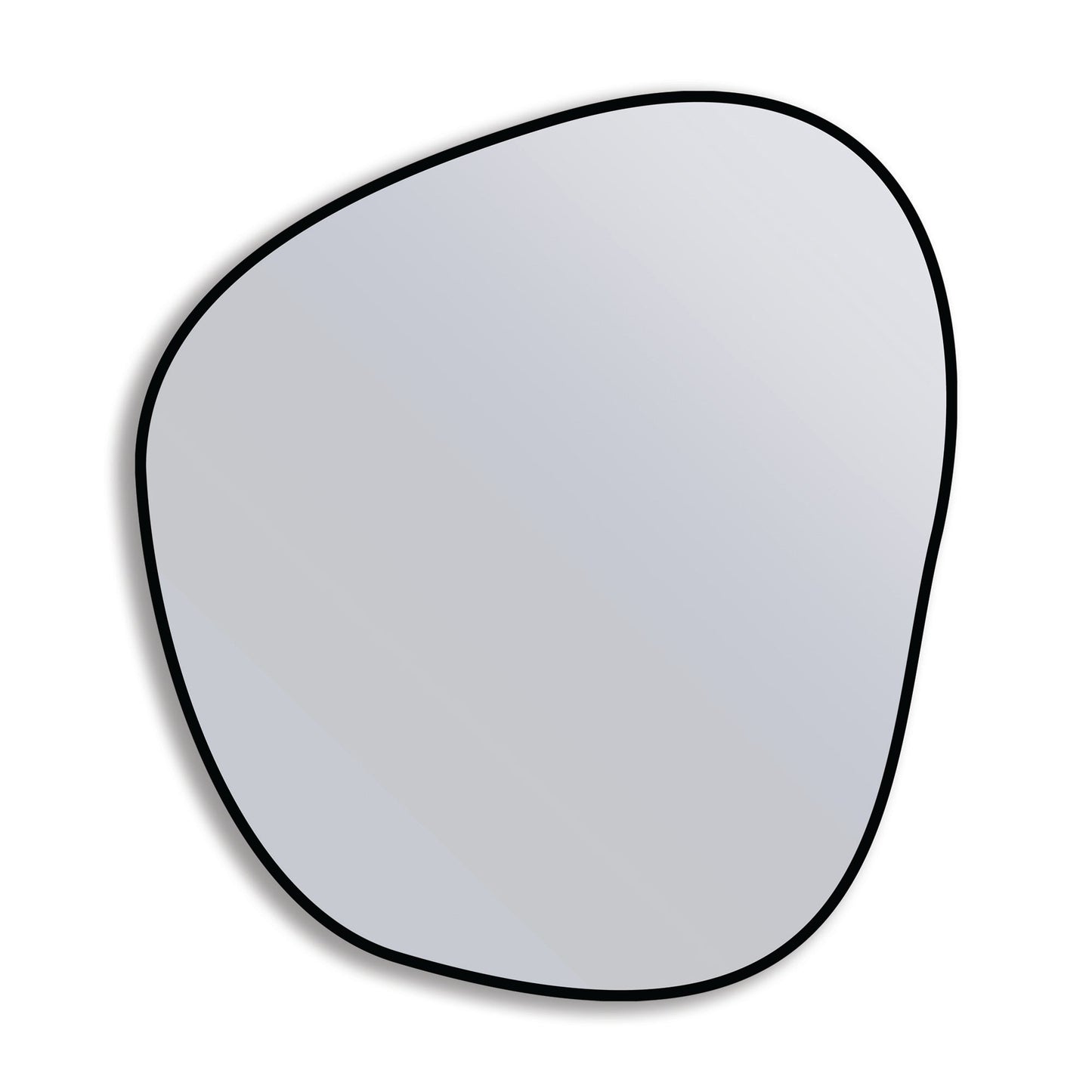 Organic 70x60cm Duo aluminium mirror with irregular shape and black frame. Locally made, eco-friendly decor for modern interior spaces.