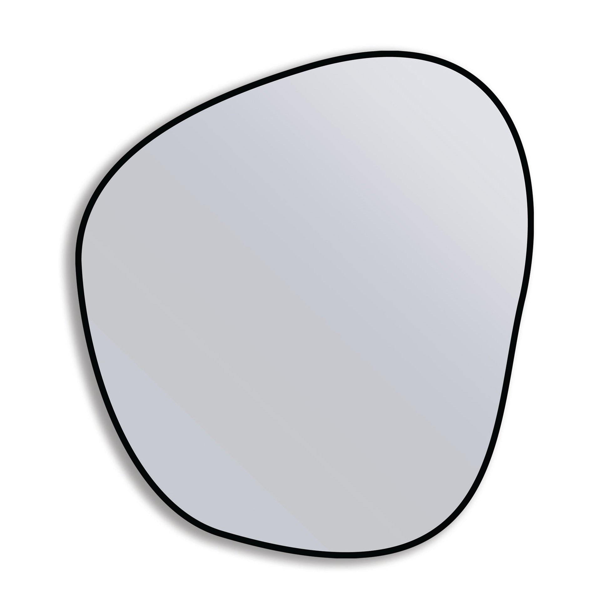 Organic 70x60cm Duo aluminium mirror with irregular shape and black frame. Locally made, eco-friendly decor for modern interior spaces.