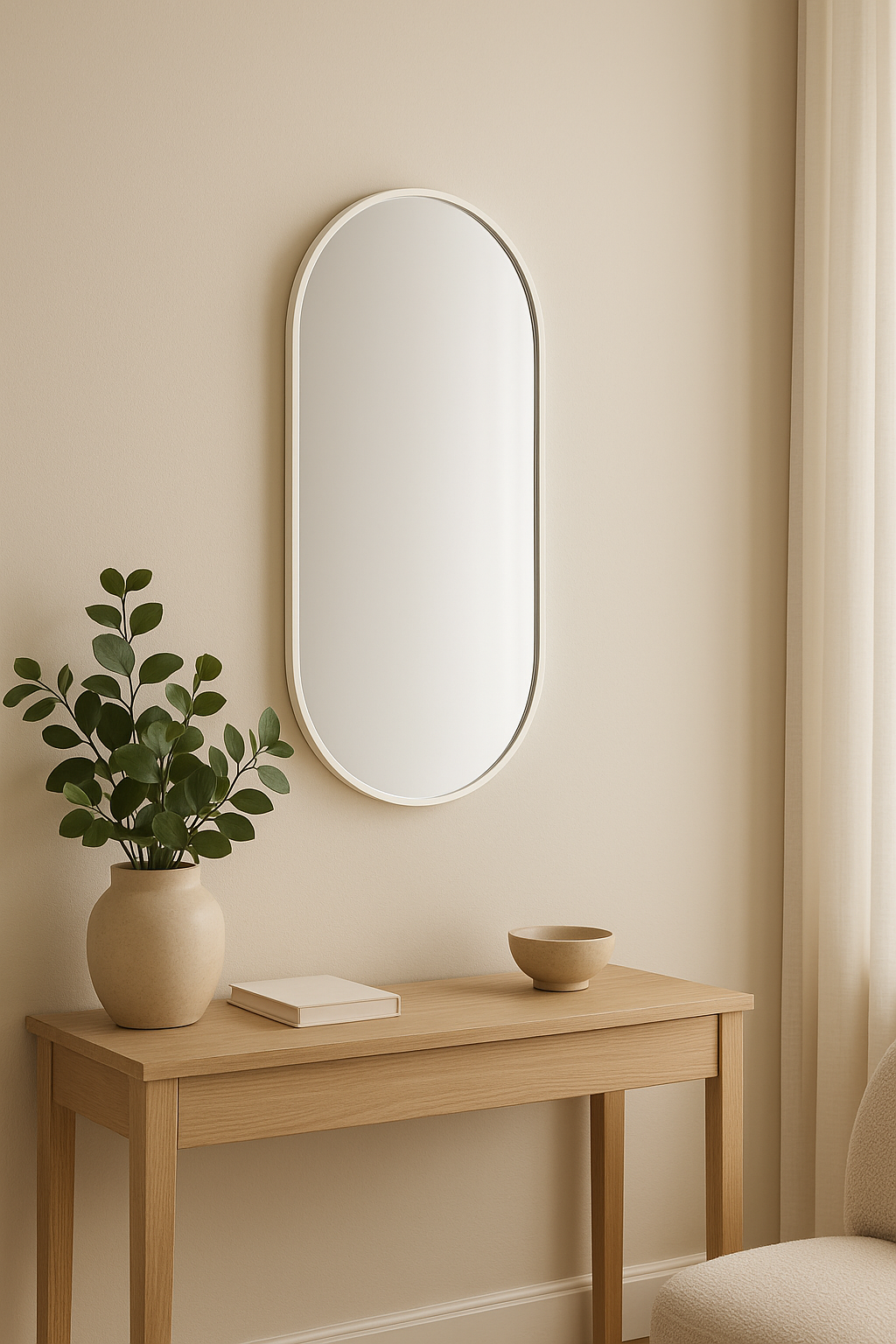 80 X 45 cm Pill Shape Aluminium Mirror - The Don Home Interiors
