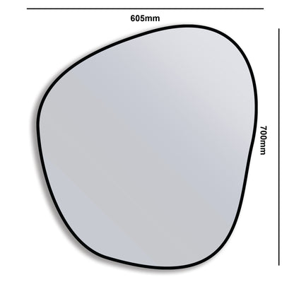 70 x 60cm Organic Shaped Aluminium Mirror - The Don Home Interiors