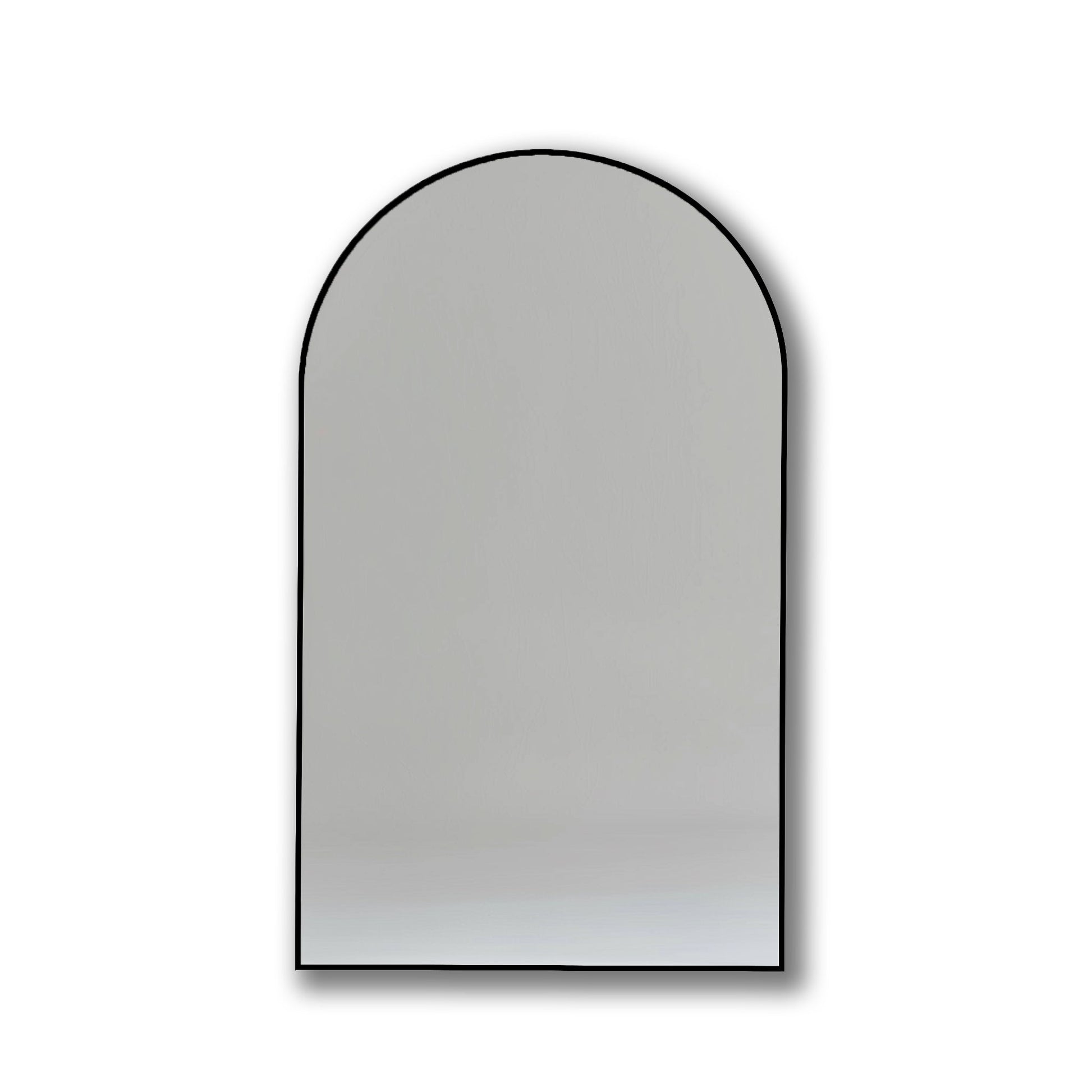 Black-framed Arch 70 x 55cm Duo mirror with a modern silhouette, suitable for contemporary and industrial-style spaces.