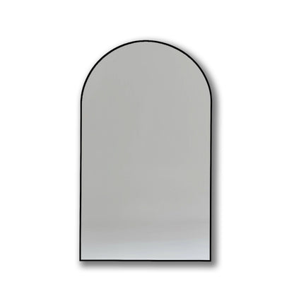 Black-framed Arch 70 x 55cm Duo mirror with a modern silhouette, suitable for contemporary and industrial-style spaces.
