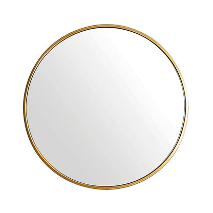 Front view of 120cm Round Duo Mirror with gold aluminium frame, ideal for luxurious and modern home decor.