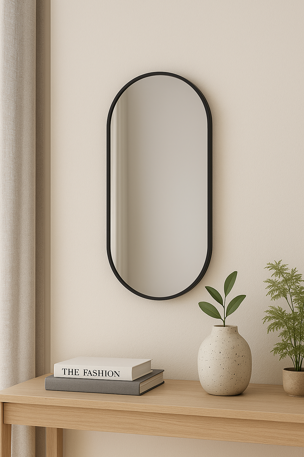 80 X 45 cm Pill Shape Aluminium Mirror - The Don Home Interiors