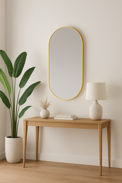 80 X 45 cm Pill Shape Aluminium Mirror - The Don Home Interiors