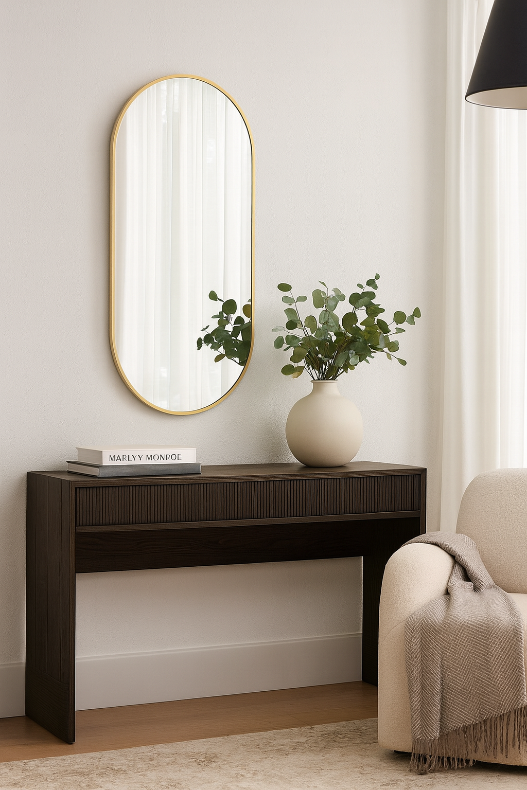 100 x 55 cm Pill Shaped Aluminium Mirror - The Don Home Interiors