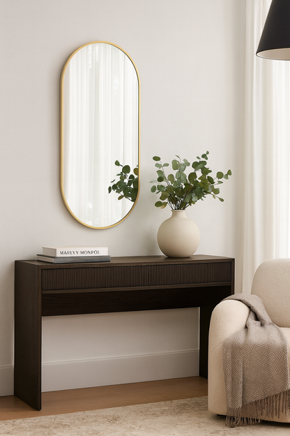 100 x 55 cm Pill Shaped Aluminium Mirror - The Don Home Interiors