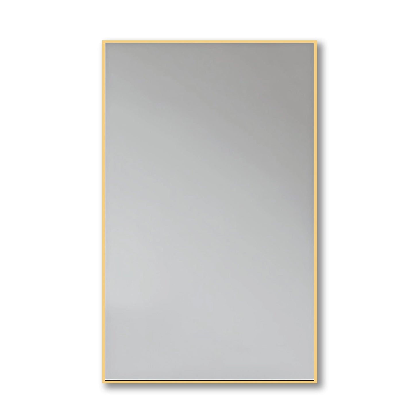 Rectangular Aluminium Mirror - Wall Mirror | 60x90 cm, Thin Frame in gold, offering a warm metallic accent for upscale interior styling.