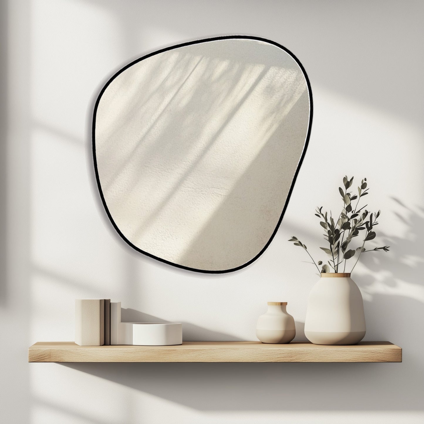 70 x 60cm Organic Shaped Aluminium Mirror - The Don Home Interiors