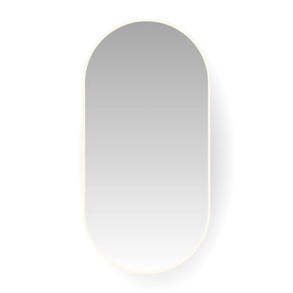Pill 80 x 45 Duo mirror with white frame on white background, ideal for bright, minimalist interior styling.