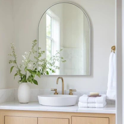 70 x 55cm Arch Aluminium Mirror - The Don Home Interiors