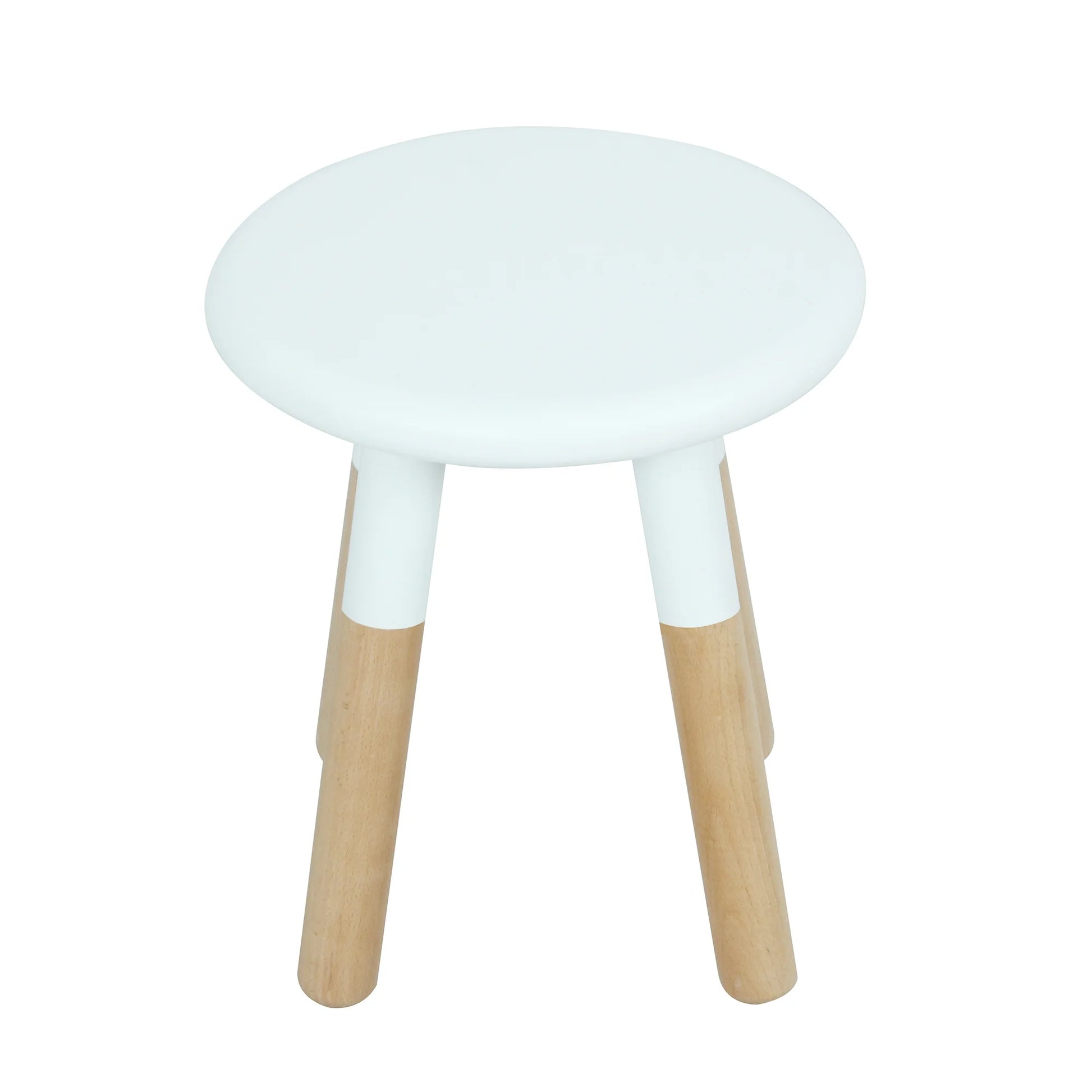 Kids Rectangular Table & Round Stools Set - White - The Don Home Interiors