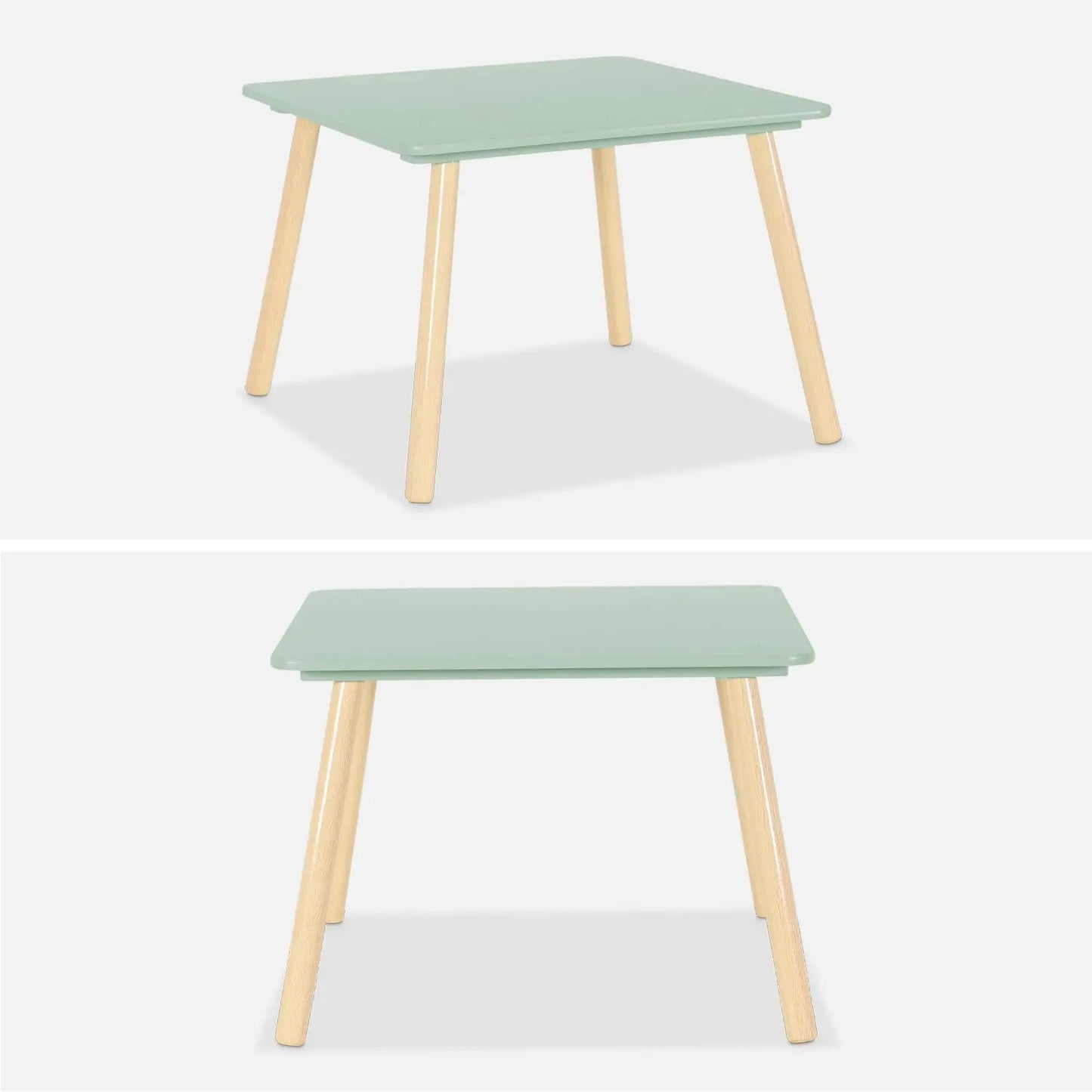 Kids Square Table & 2 Chairs - Mint Green - The Don Home Interiors