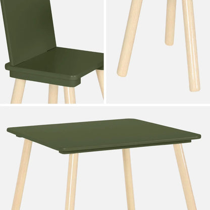 Kids Square Table & Chair Set -  Green - The Don Home Interiors