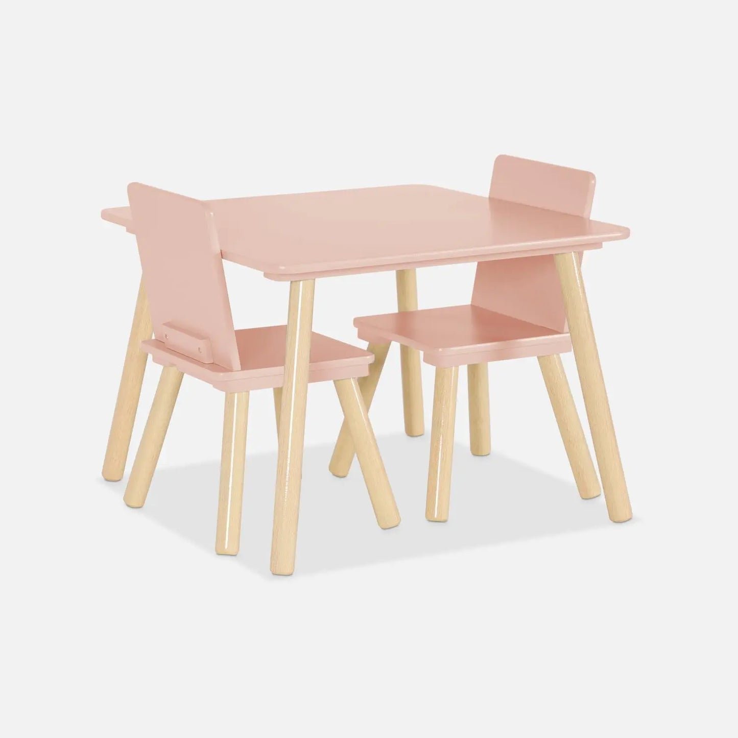 Kids Square Table & 2 Chairs - Pink - The Don Home Interiors
