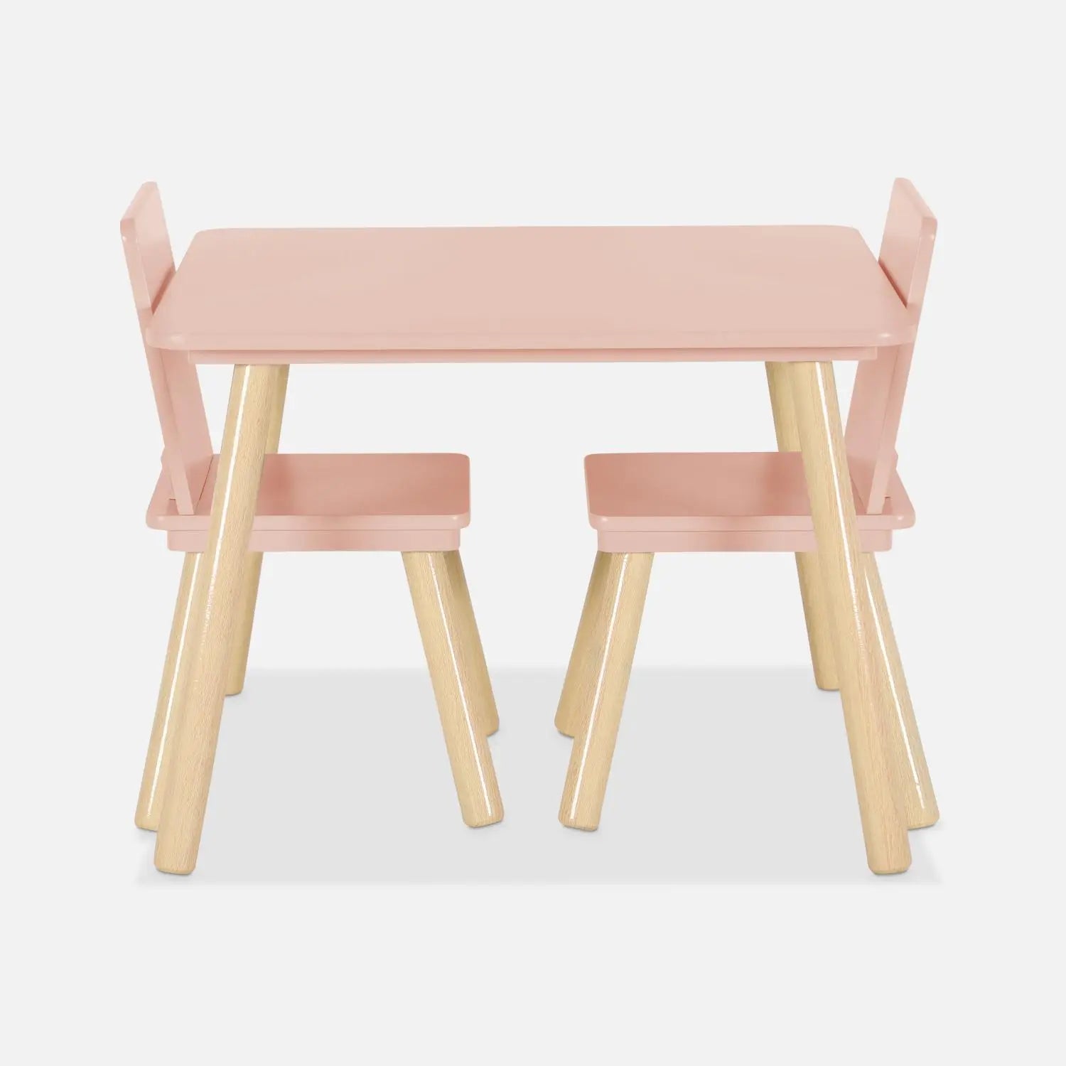 Kids Square Table & 2 Chairs - Pink - The Don Home Interiors