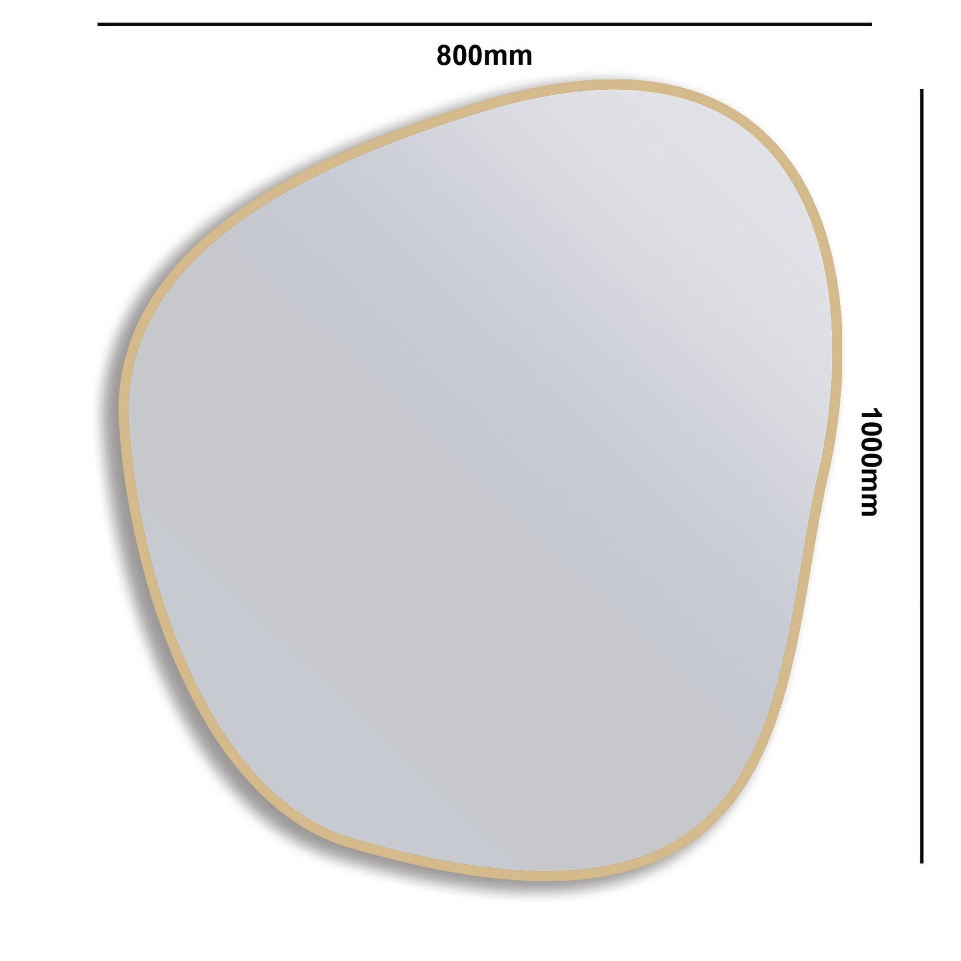 100 x 88cm Organic Shaped Aluminium Mirror - The Don Home Interiors