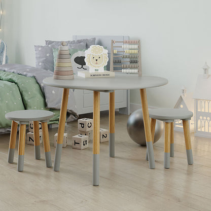 Round Kids Table & Stools Set - Grey - The Don Home Interiors