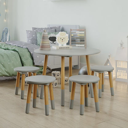Round Kids Table & Stools Set - Grey - The Don Home Interiors