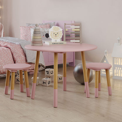 Round Kids Table & Stools Set - Pink - The Don Home Interiors