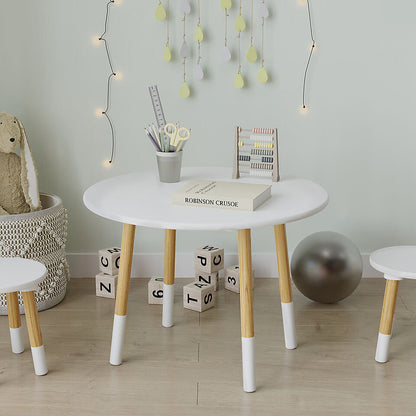 Round Kids Table & Stools Set - White - The Don Home Interiors