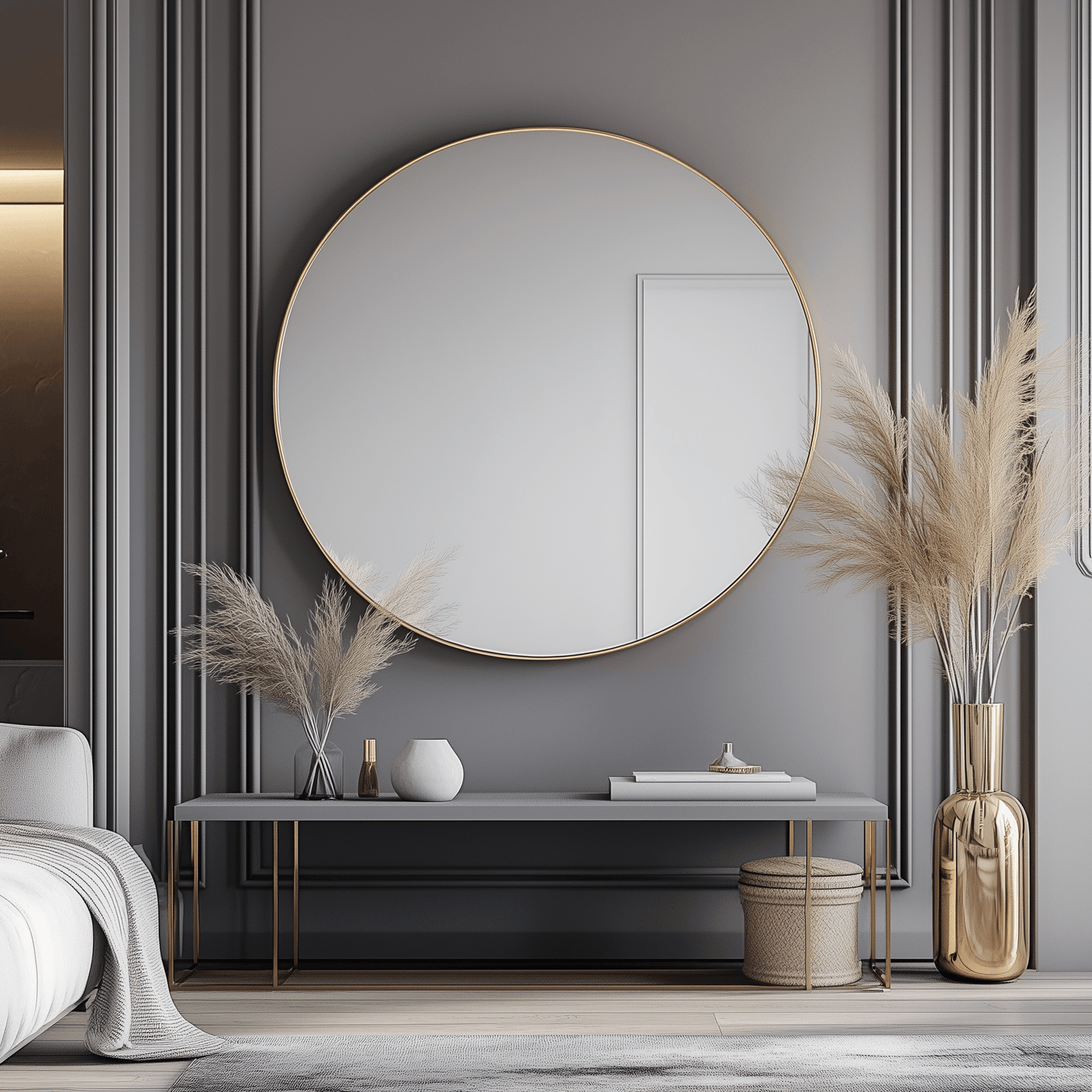 120cm Round Aluminium Mirror - The Don Home Interiors