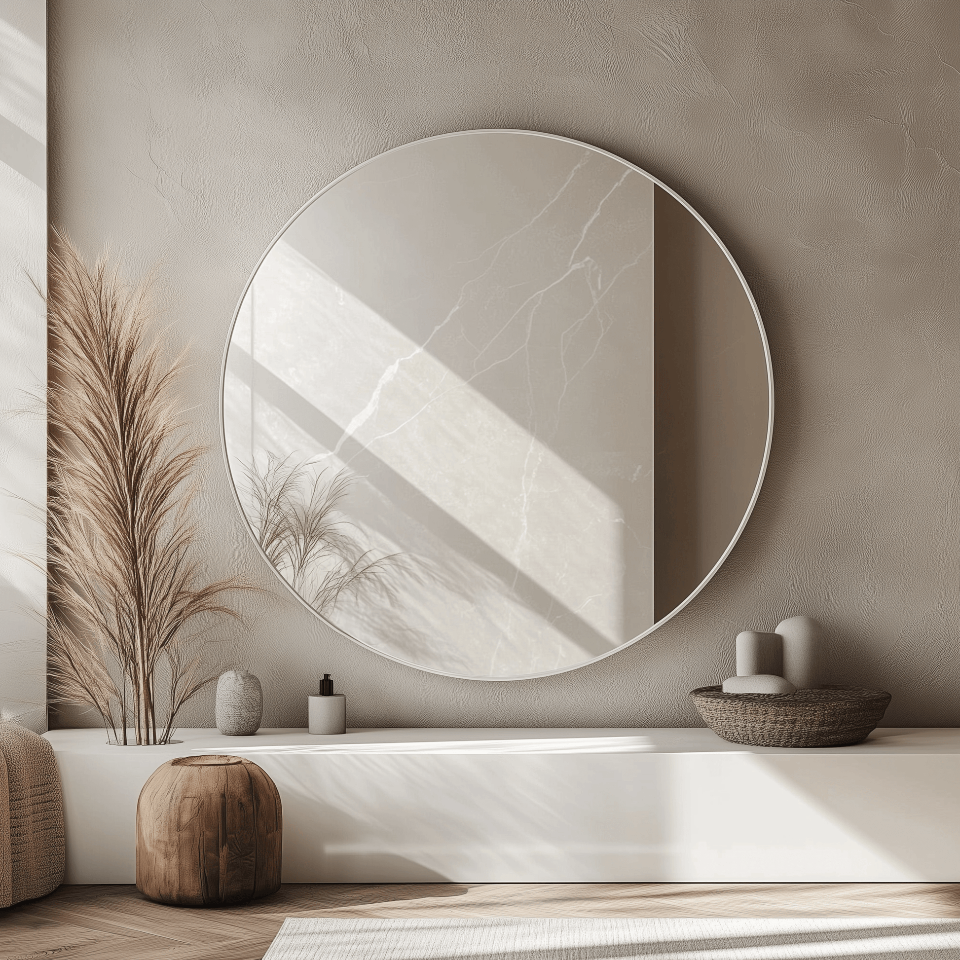 120cm Round Aluminium Mirror - The Don Home Interiors