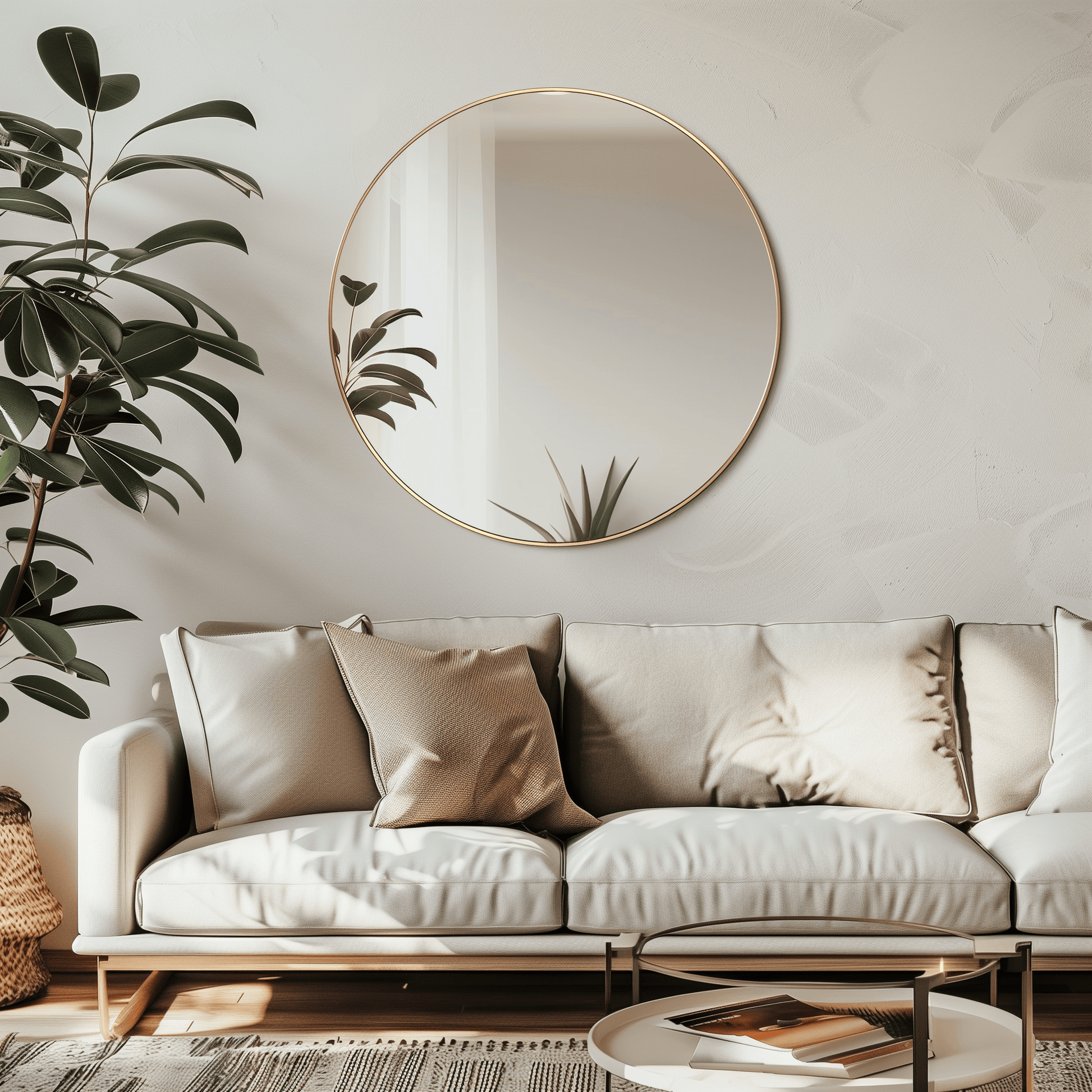 90cm Round Aluminium Mirrors - The Don Home Interiors