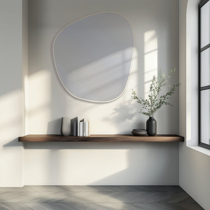 100 x 88cm Organic Shaped Aluminium Mirror - The Don Home Interiors